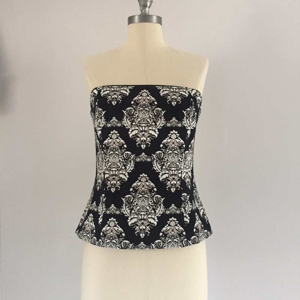 White House Black Market Bustier Strapless Top